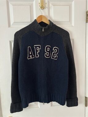 Vintage Y2K Abercrombie & Fitch A&F 92 Lambswool Full Zip Sweater S